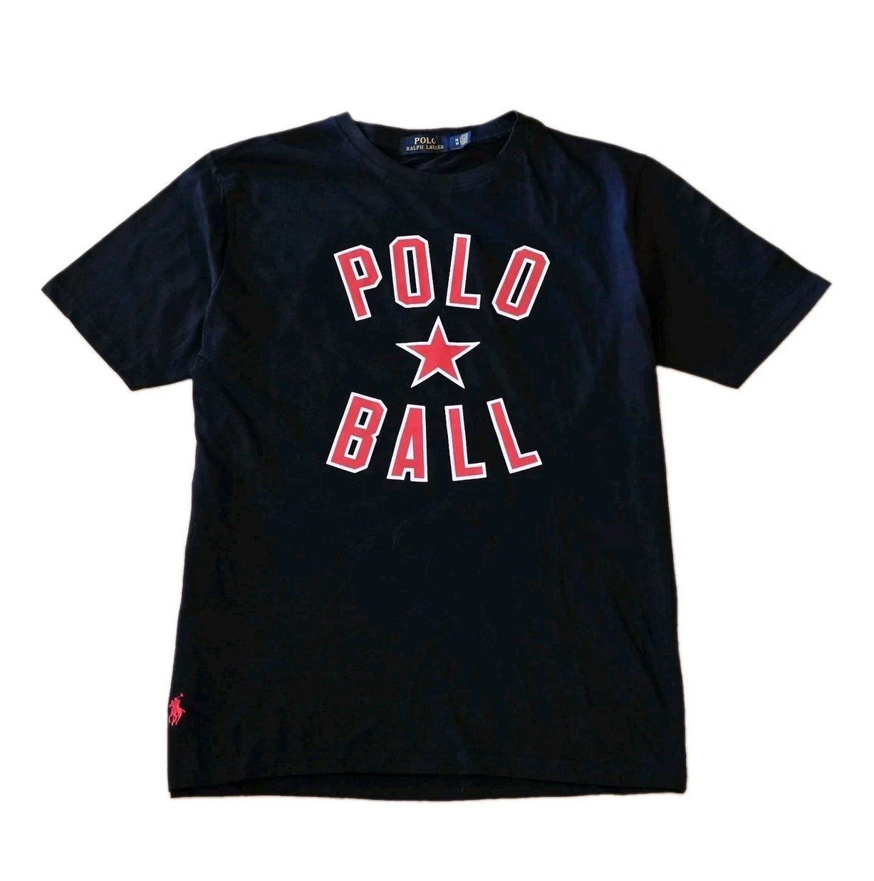 Polo Ralph Lauren Men's Custom Slim Fit T-Shirt Polo Ball Crewneck Black