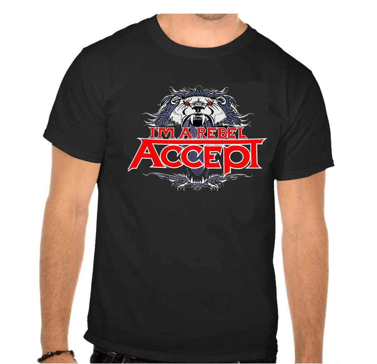 Accept Rock Music Logo Black T-Shirt -1537-SW