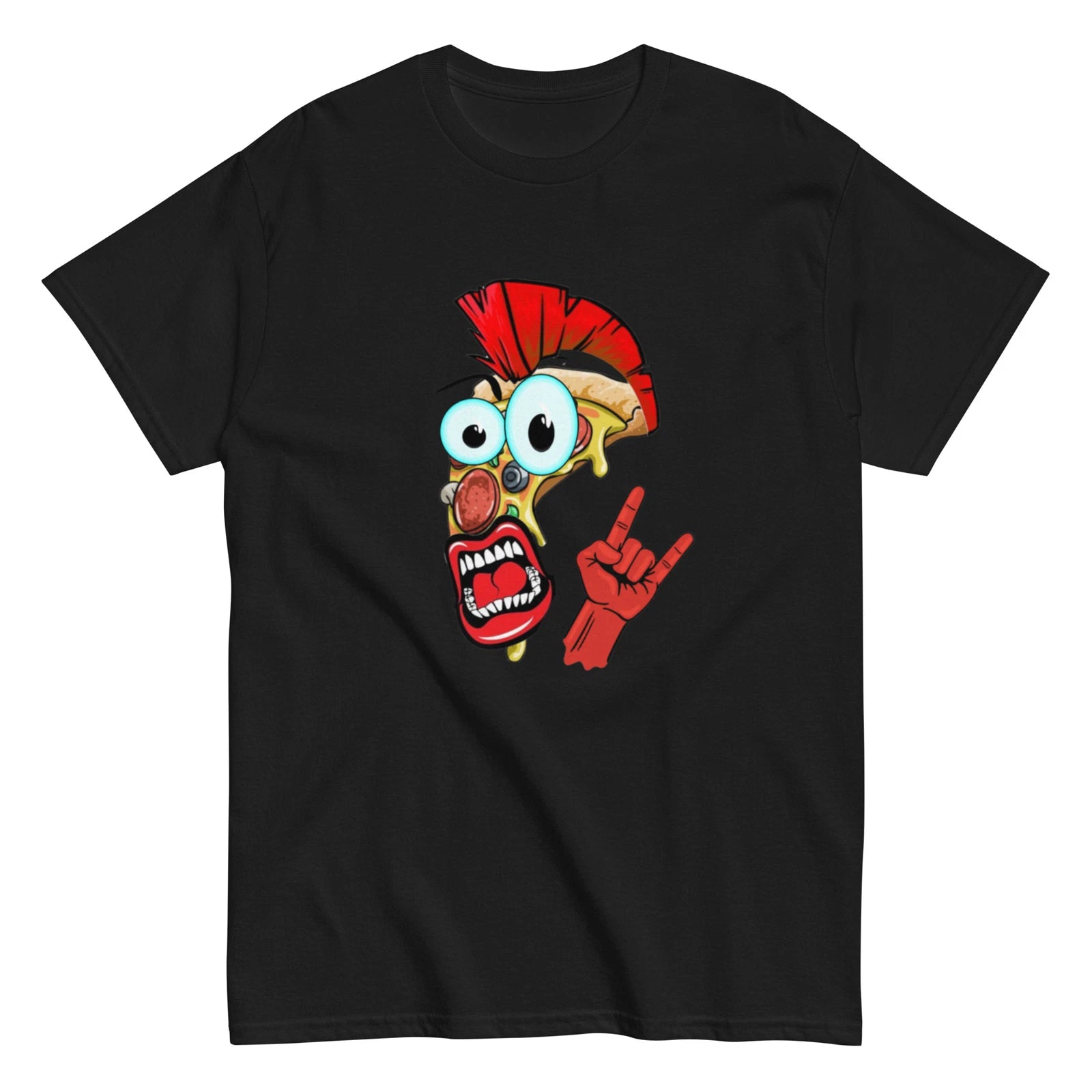 Screaming Pizza Graphic Art Adult T-Shirt - Skater Graphic Tee  (Unisex)