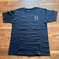 Huf T-Shirt M Navy Classic Logo Bicolor Streetwear Used