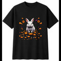 Dark Fantasy Netherland Dwarf Rabbit with Mushrooms Cute Mens T-Shirt Black