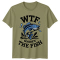 WTF Wheres The Fish Bass Fishing Mens T-Shirt Funny Graphic Tee