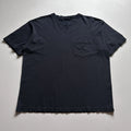 Vintage Faded Black Blank Pocket T Shirt Men's Size XL Y2K 100% Cotton Basic Tee