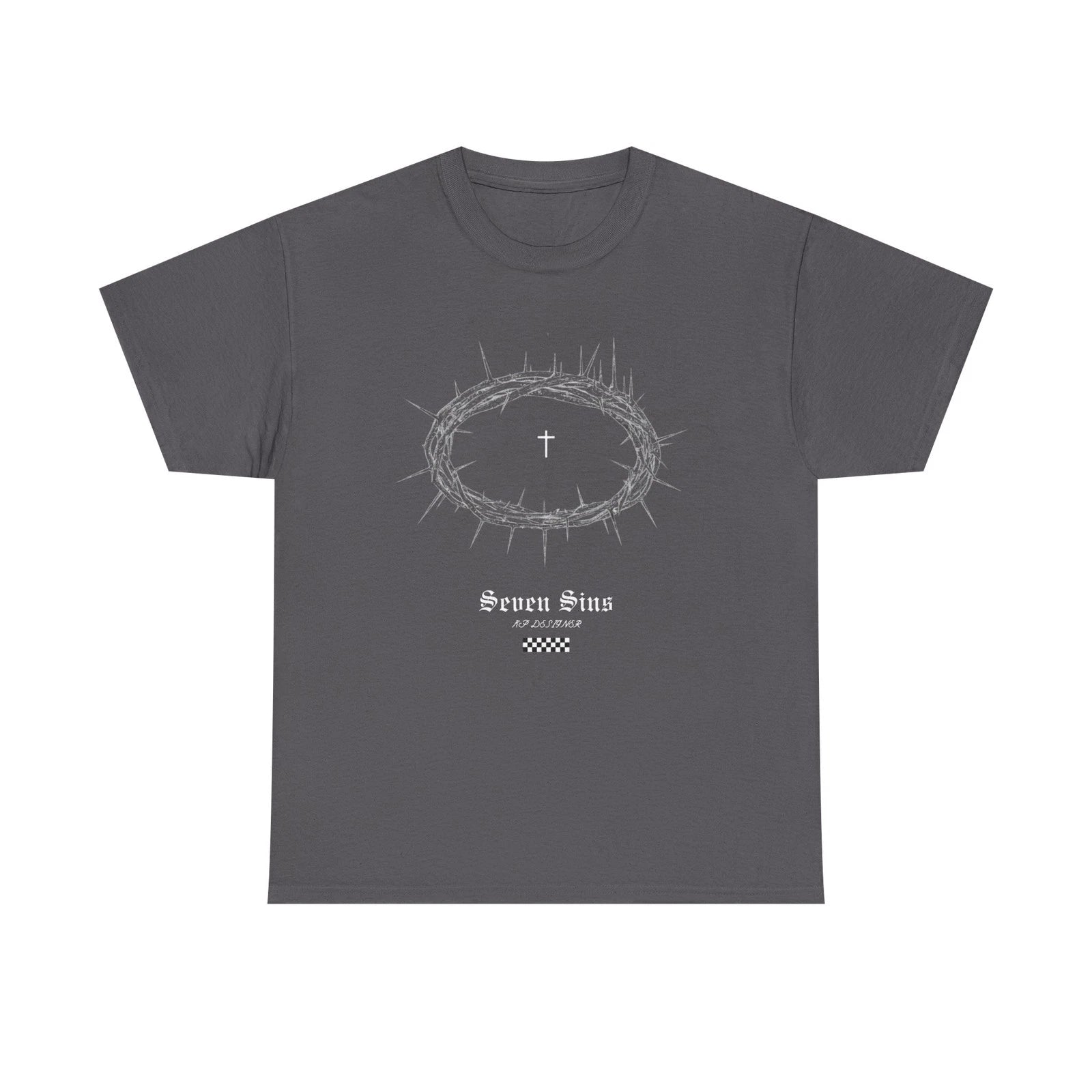 Crown of Thorns Cross T-Shirt | Christian Faith Graphic Tee KP Custom Designed