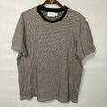 Topman Men’s L Black-Collar Micro-Houndstooth Tee 100% Cotton Retro Minimalist
