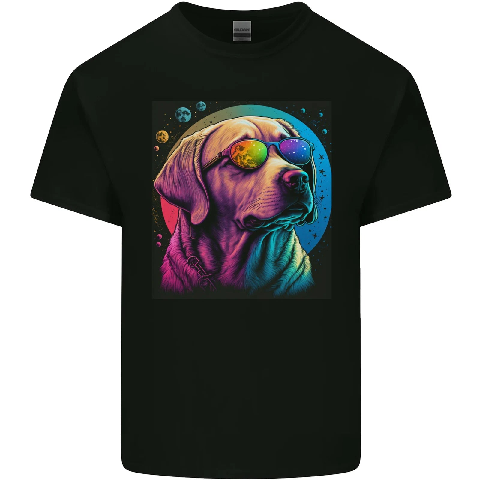 A Cool Golden Retriever With Glasses Dog Mens Cotton T-Shirt Tee Top