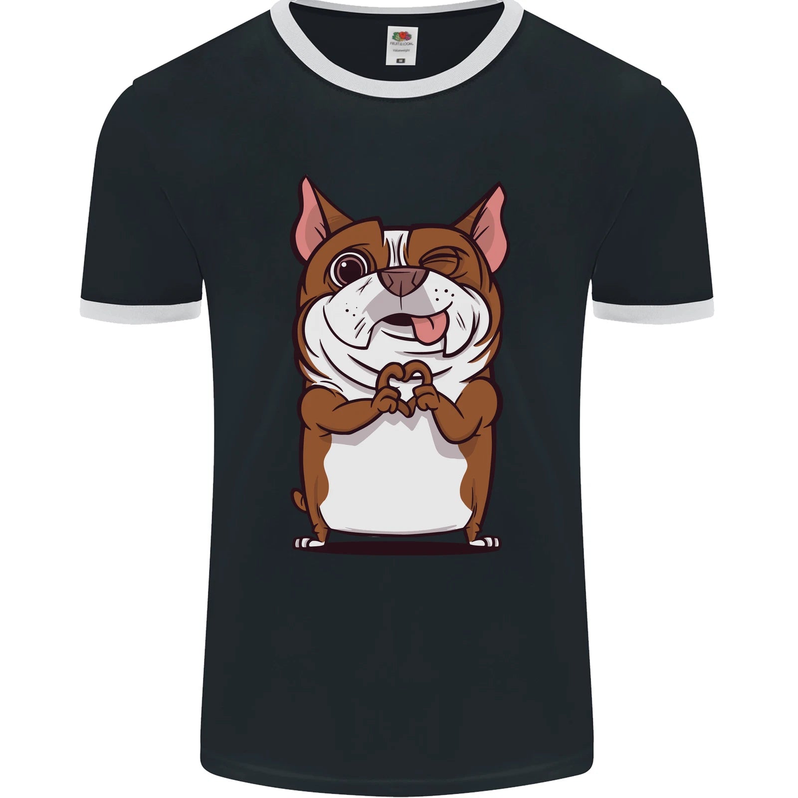 A Cute Dog With a Heart Sign Mens Ringer T-Shirt FotL
