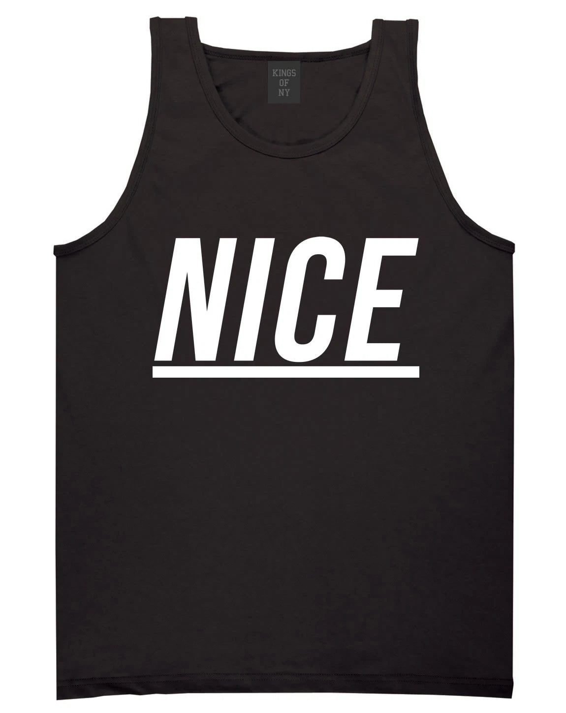 Kings of NY Nice Underlined Graphic Streetwear Printed Tank Top Jersey T-Shirt