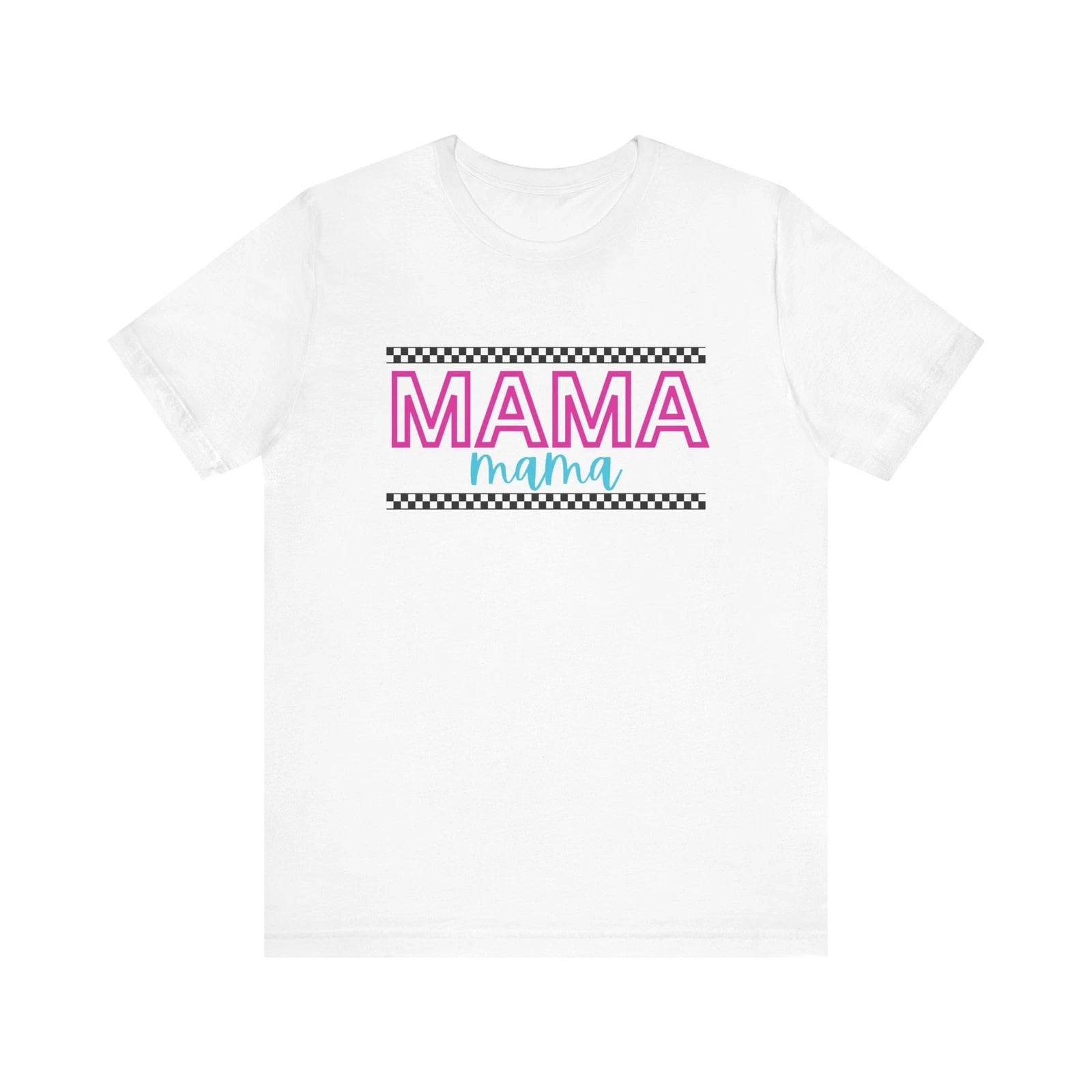 Mama Graphic Tee, Mother's Day Gift, Birthday Present, Checkered Print