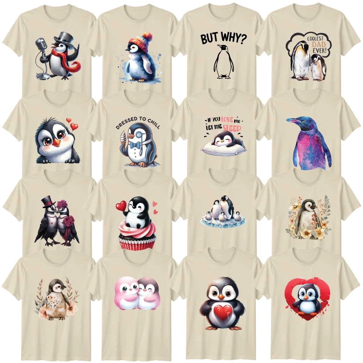 Cute Animal Lover Bird Adult T-Shirt Penguins Valentines Day Gift