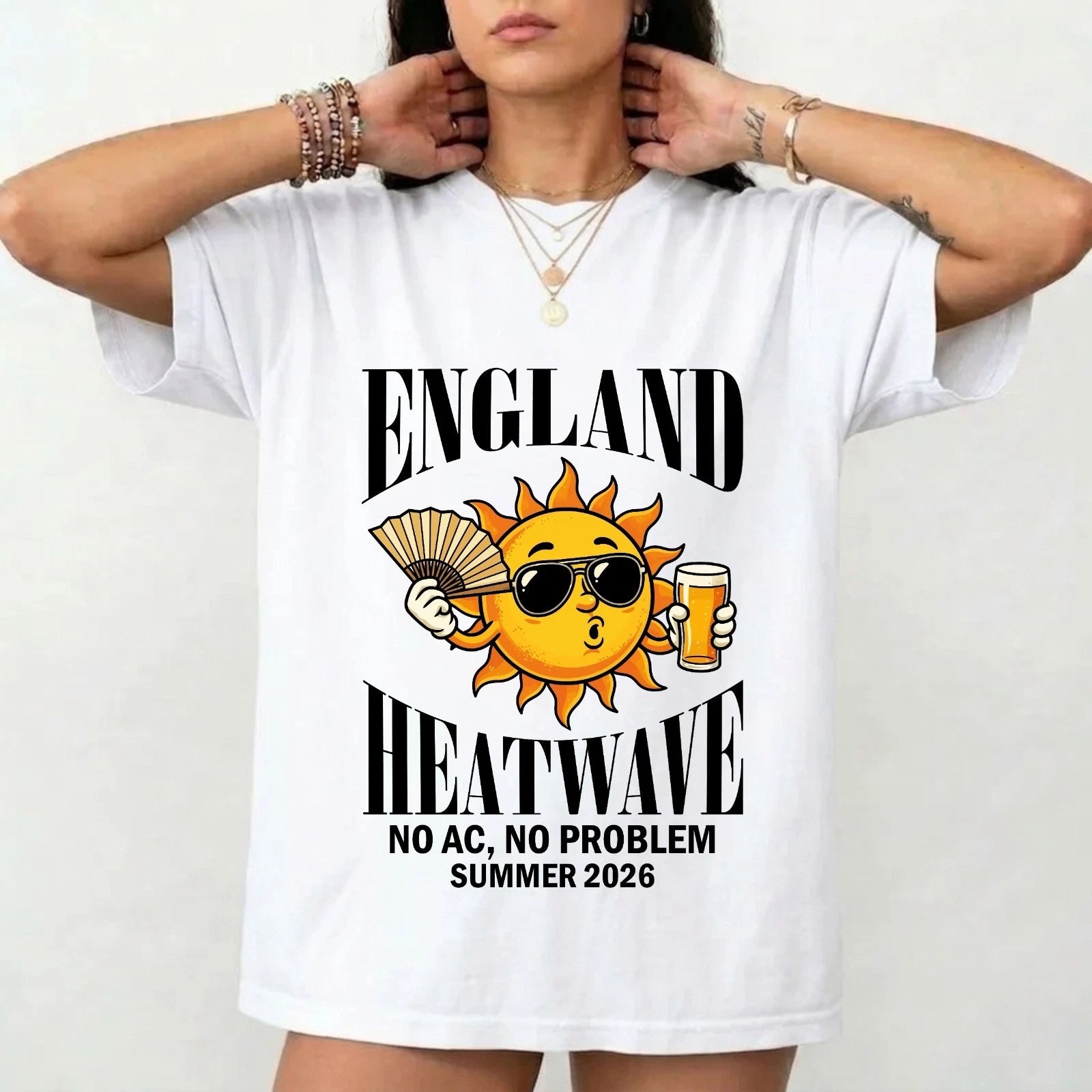 England Heatwave No AC No Problem Meme T-Shirt - Funny UK Weather Sunshine Tee