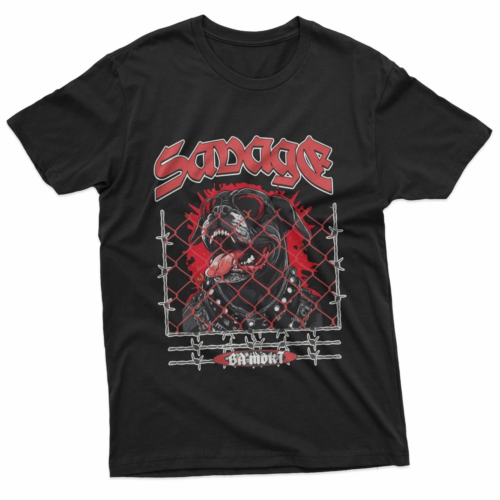 BaMort Dog Savage Graphic Streetwear T-shirt