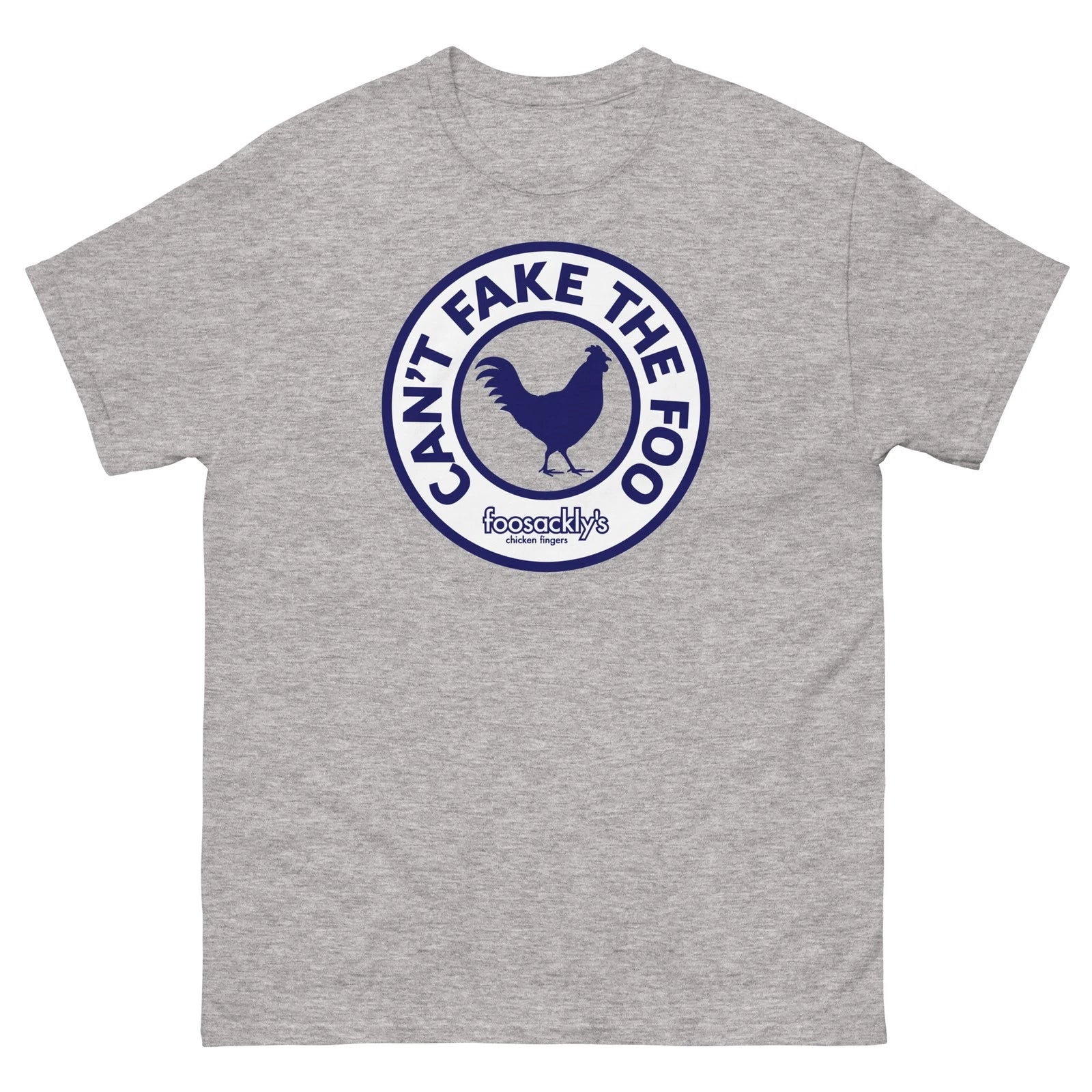Foosackly's Can't Fake The Foo Chicken Fingers Logo Graphic Tee T Shirt