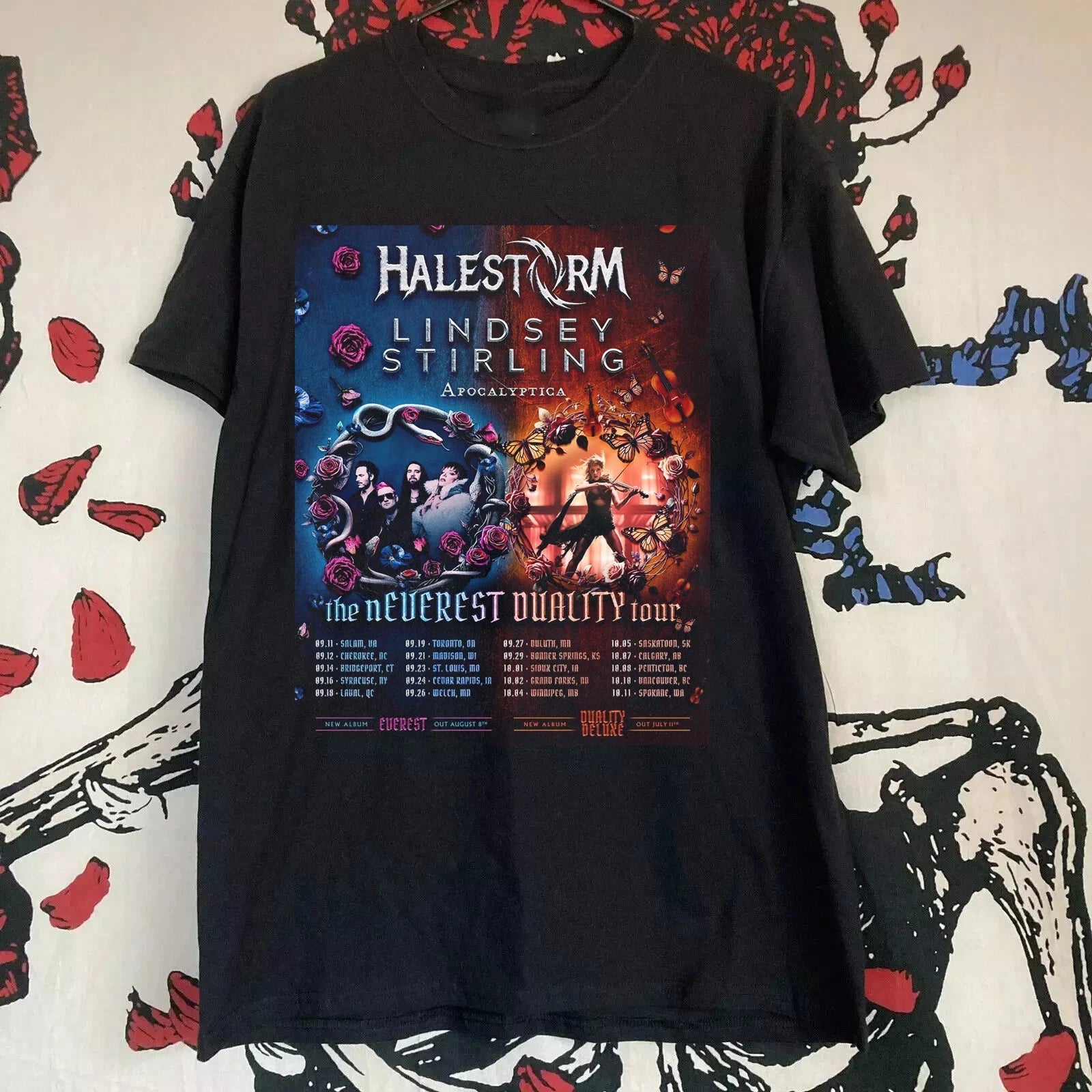 Halestorm Band Apocaliptica Lindsey Stirling World Tour T Shirt Full Size S-5XL
