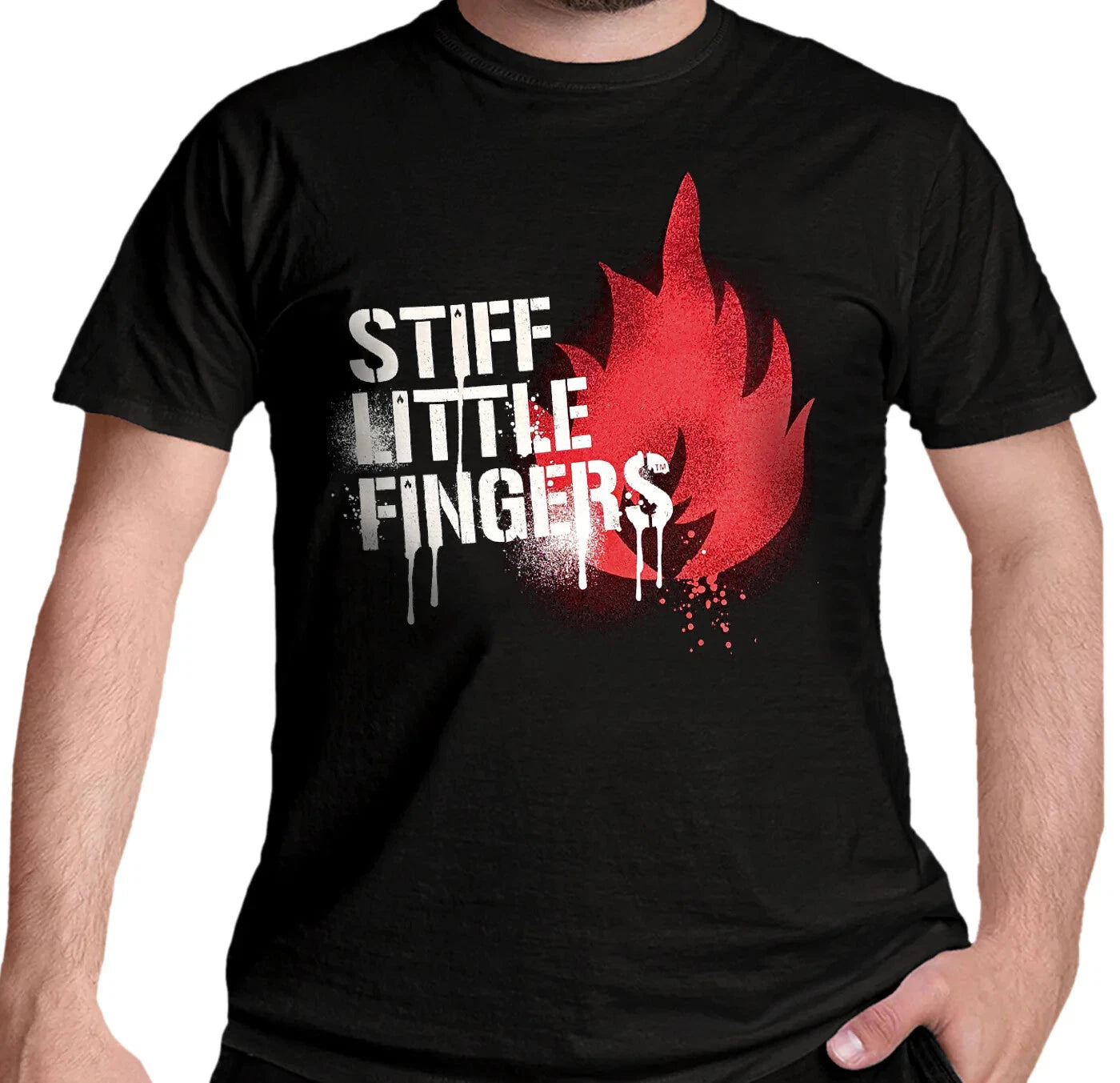 Official Stiff Little Fingers T Shirt Graffiti Logo Black New S M L XL XXL