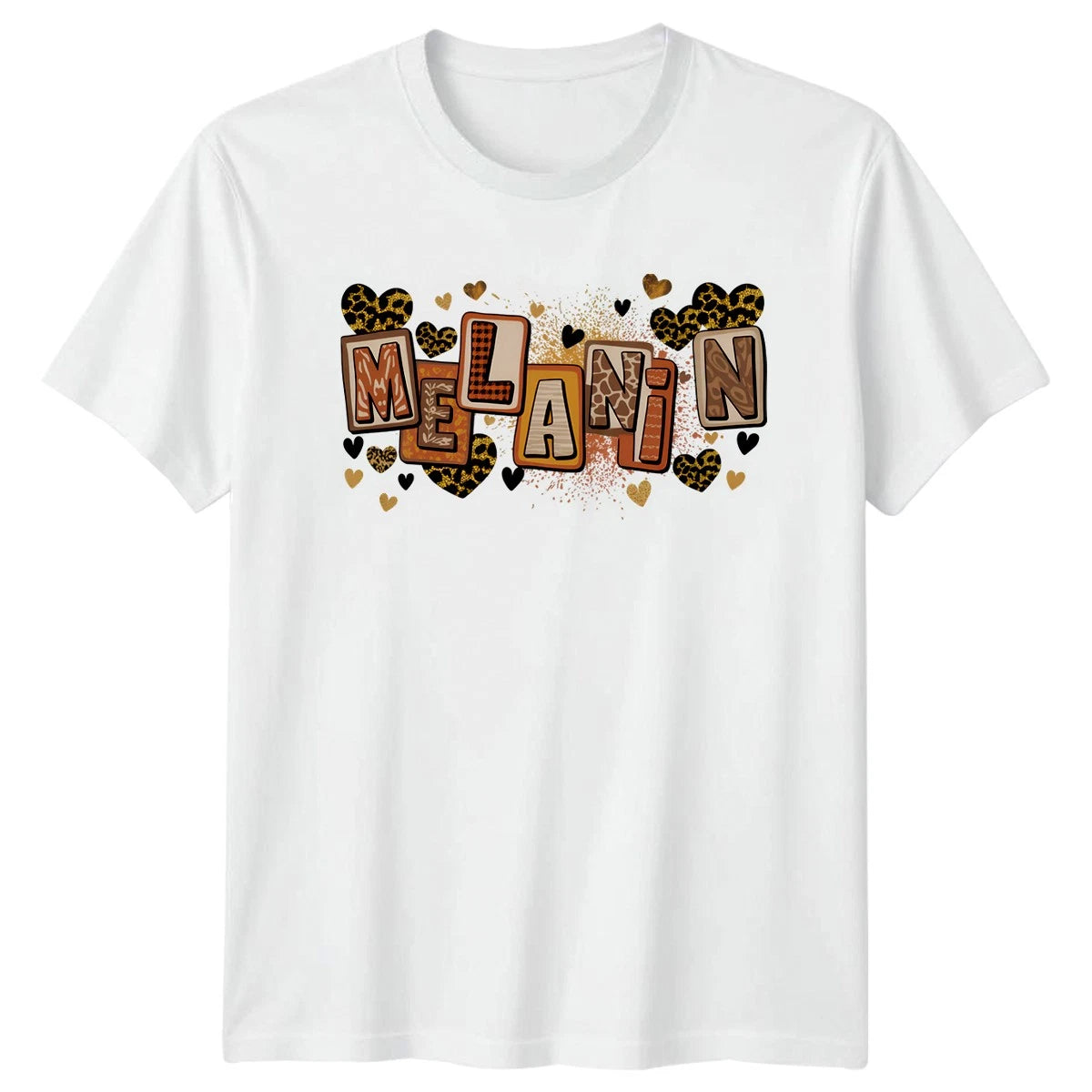 Melanin T-Shirt Leopard Print Typography Melanin Pride