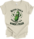 "Busier Than a Cucumber Funny Retro Art - Vintage Humor Gift Idea" T-shirt
