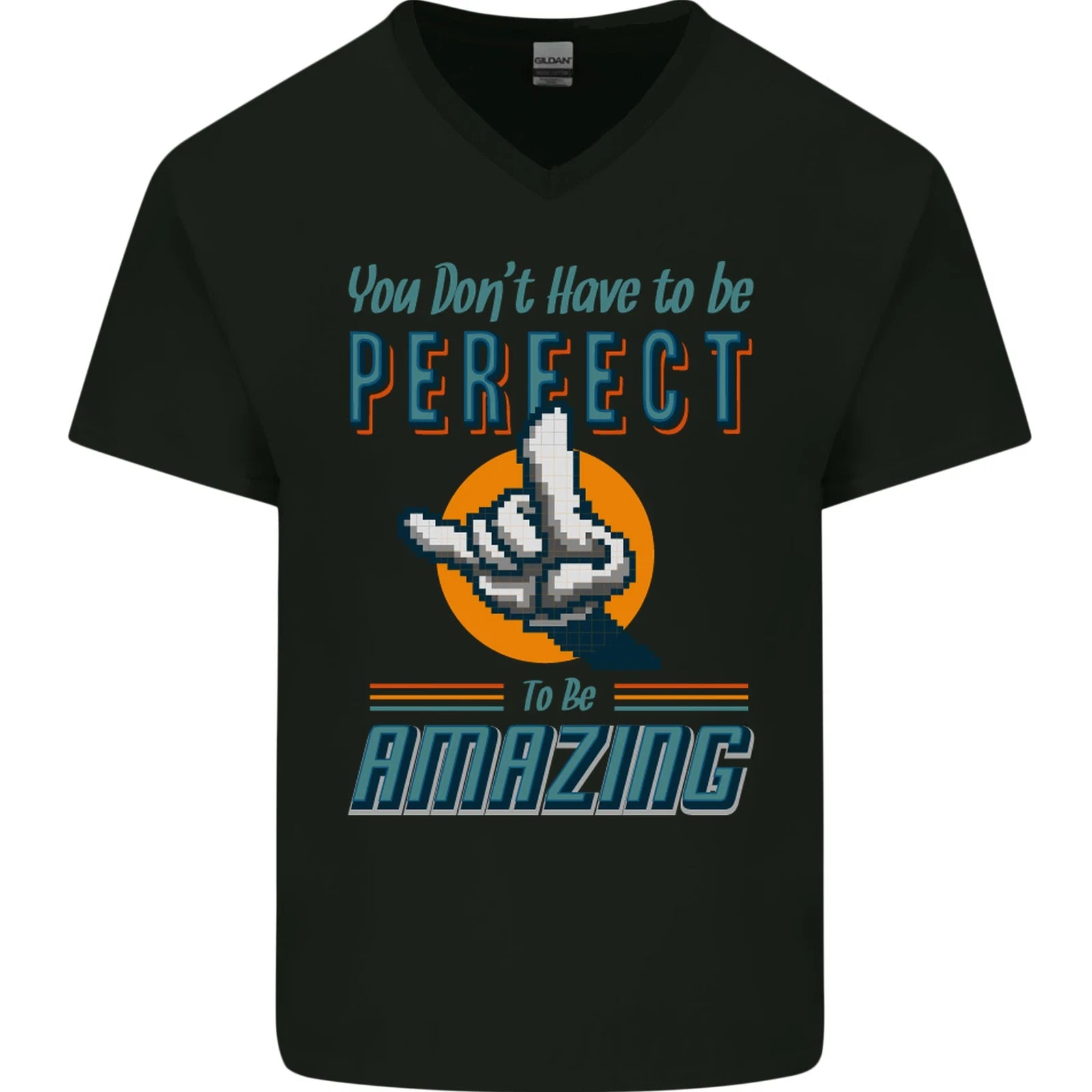 You Dont Have to Be Perfect to Be Amazing Mens V-Neck Cotton T-Shirt