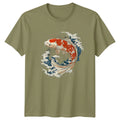 Koi Fish Mens T-Shirt Japanese Art Style Graphic Tee Animal Lover