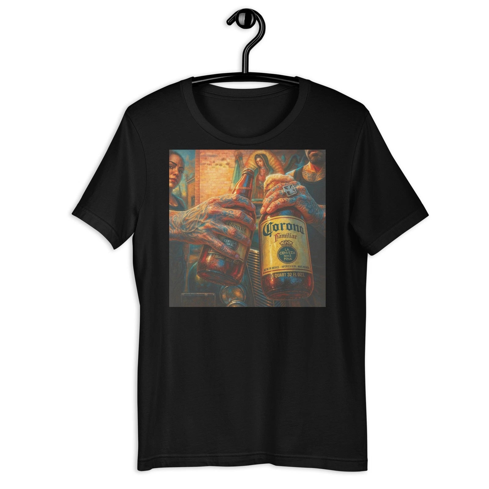 Chicano Homies Beer Cheers Tattoo Hands Street Culture Art Tee