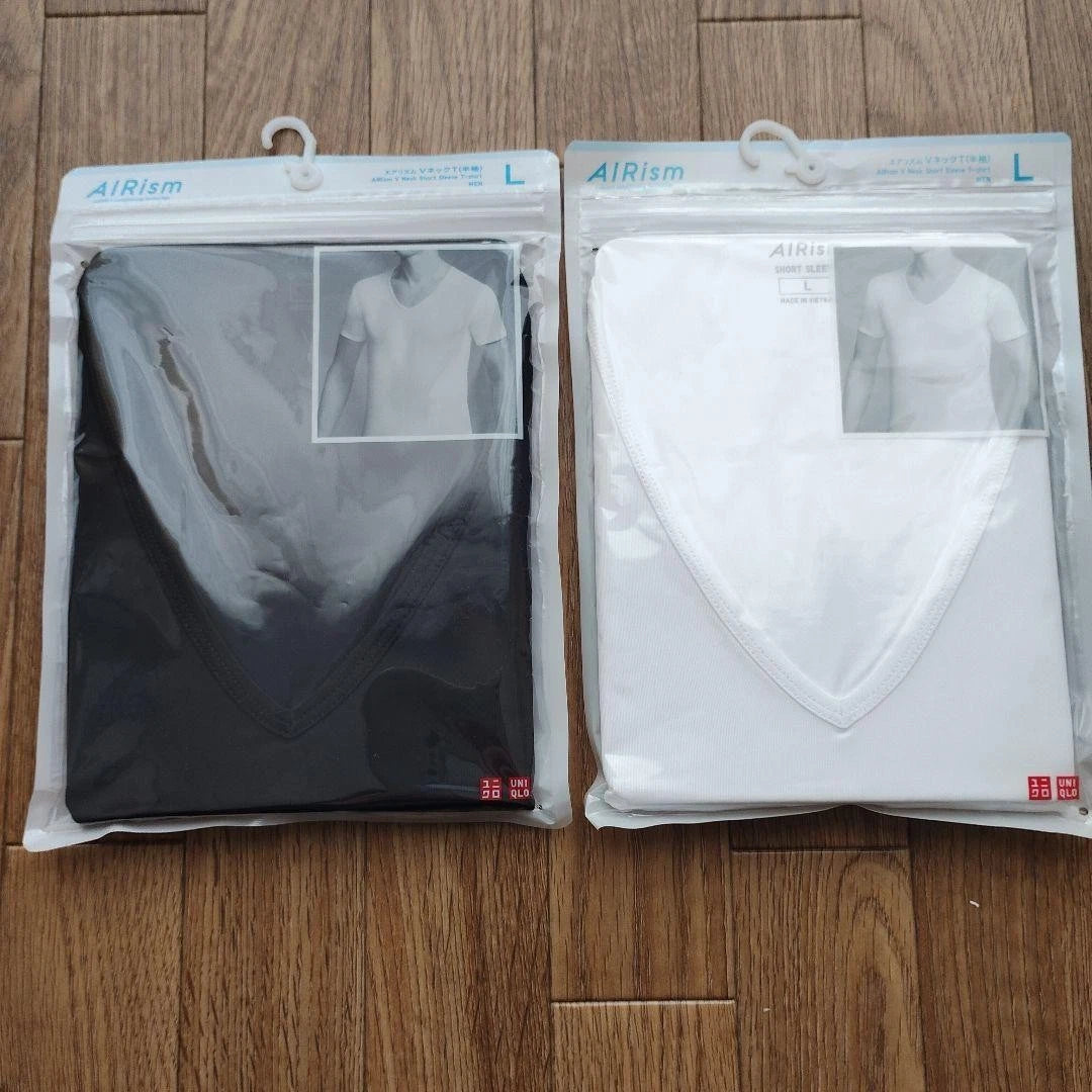 UNIQLO AIRism V-Neck T-Shirt Short Sleeve Lightweight Breathable Japan New men's