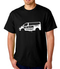 Transit custom van graffiti print t-shirt - short sleeve - red, blue, grey black