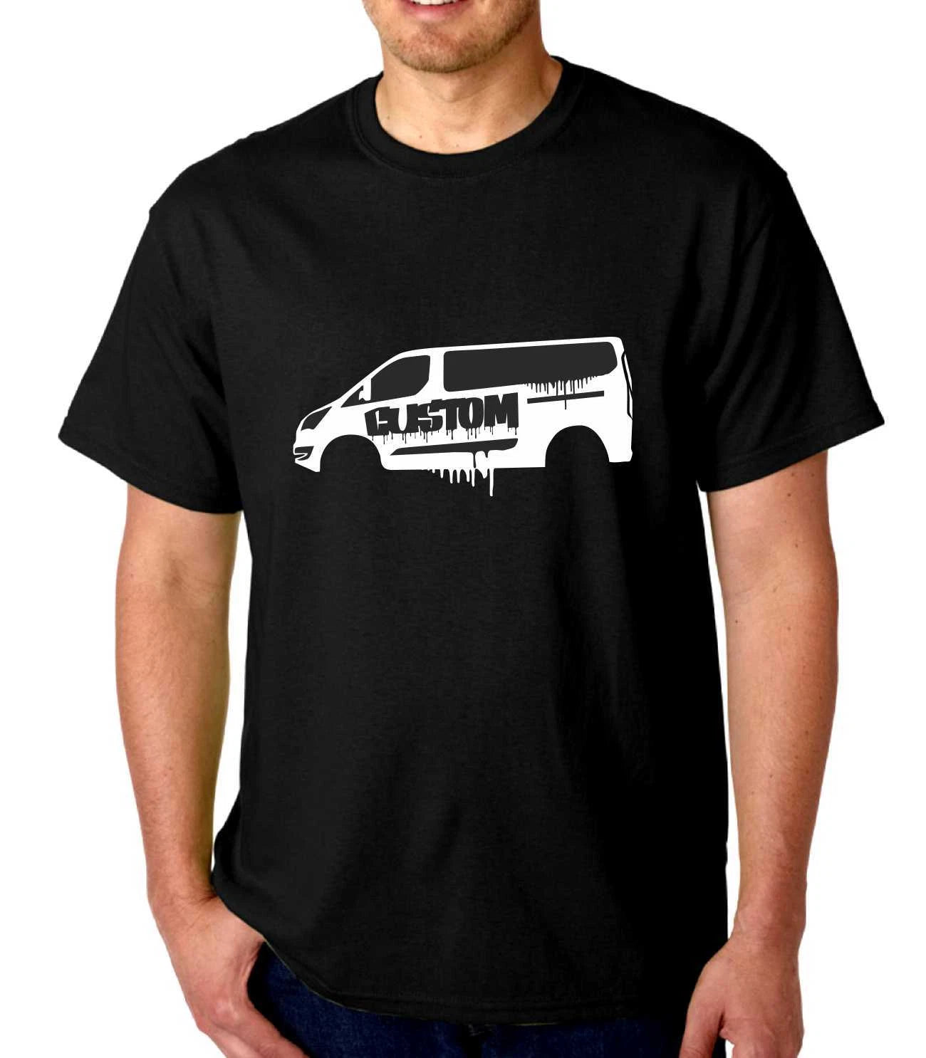 Transit custom van graffiti print t-shirt - short sleeve - red, blue, grey black