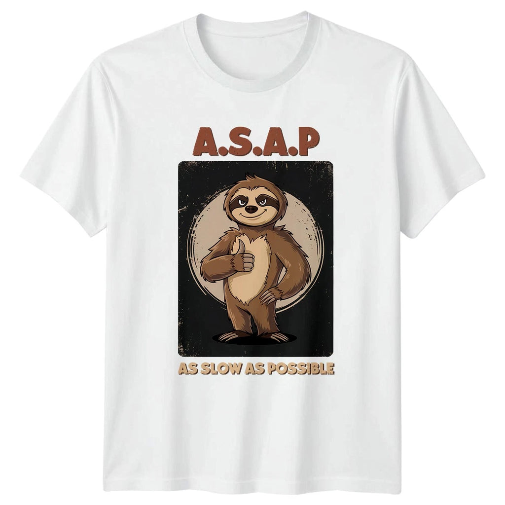 ASAP As Slow As Possible T-Shirt Sloth Wildlife Birthday Gift For Him And Her