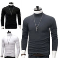 Thermal T Shirt for Men O-Neck Long Sleeve Solid Color Polyester Blend