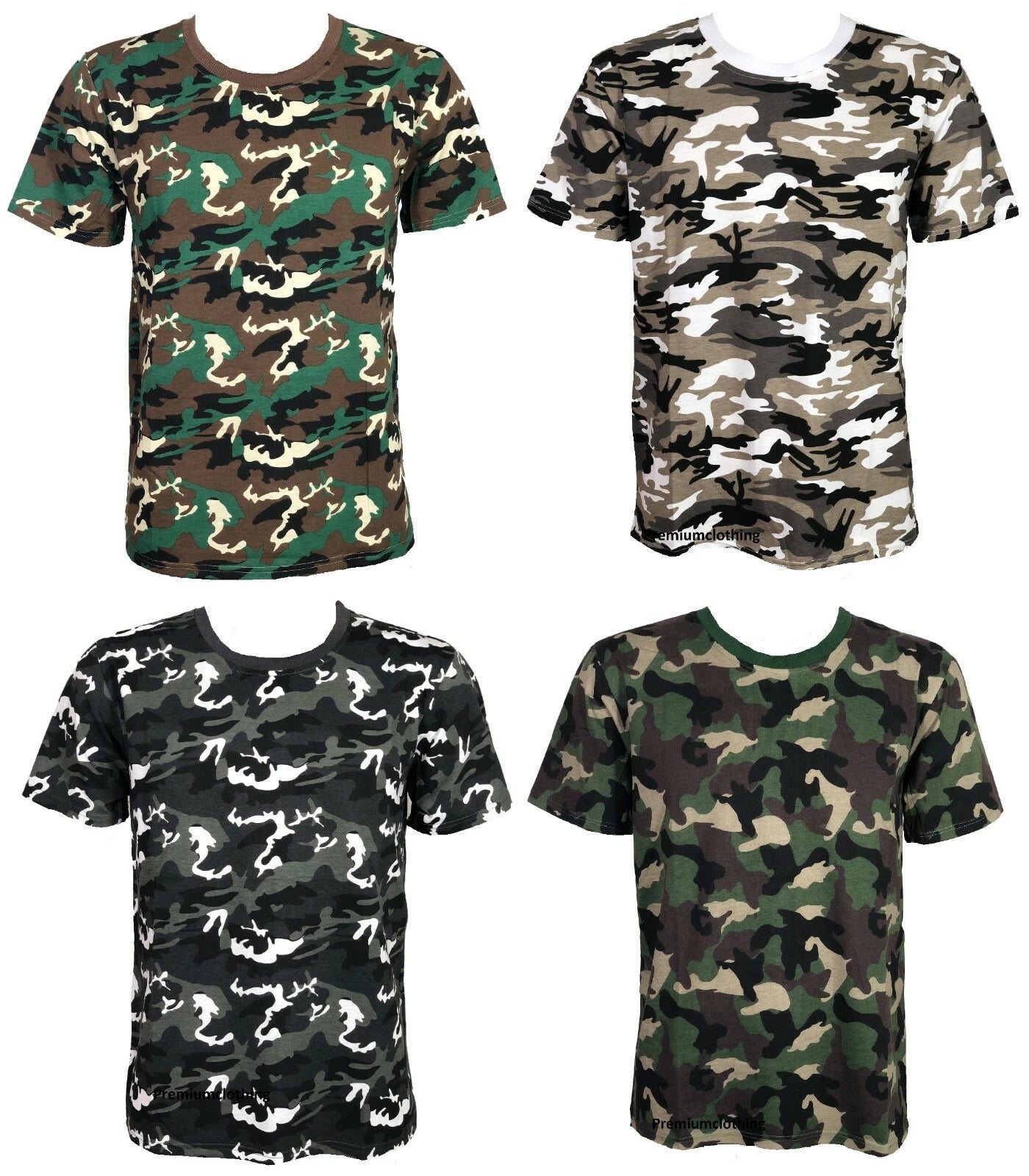 Mens Military Camouflage T-Shirt Army Camo Combat Tee Summer Beach Top Jungle