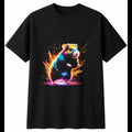Colourful Hamster Glowing Cute Mens T-Shirt Black 100% Cotton Kawaii Tee