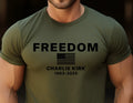 Charlie Kirk Freedom USA American Flag Patriotic T-Shirt