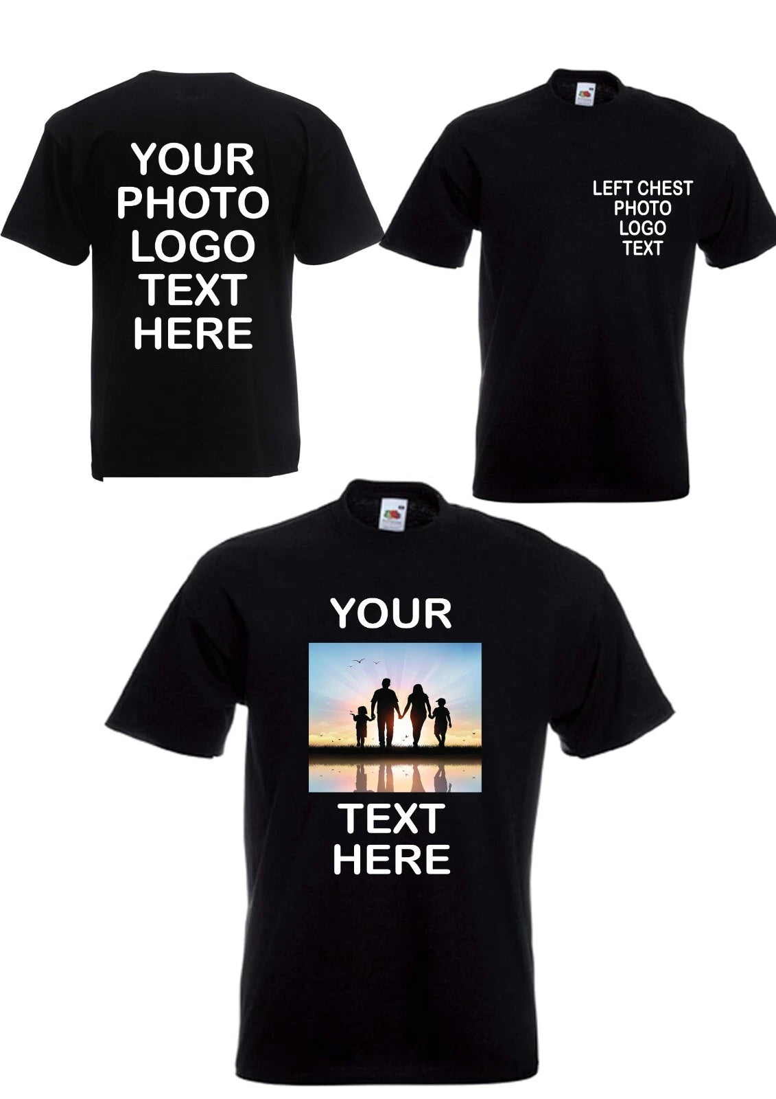 Personalised T-Shirt Custom Printed Your Text Photo Logo Stag Do Hen Party Top