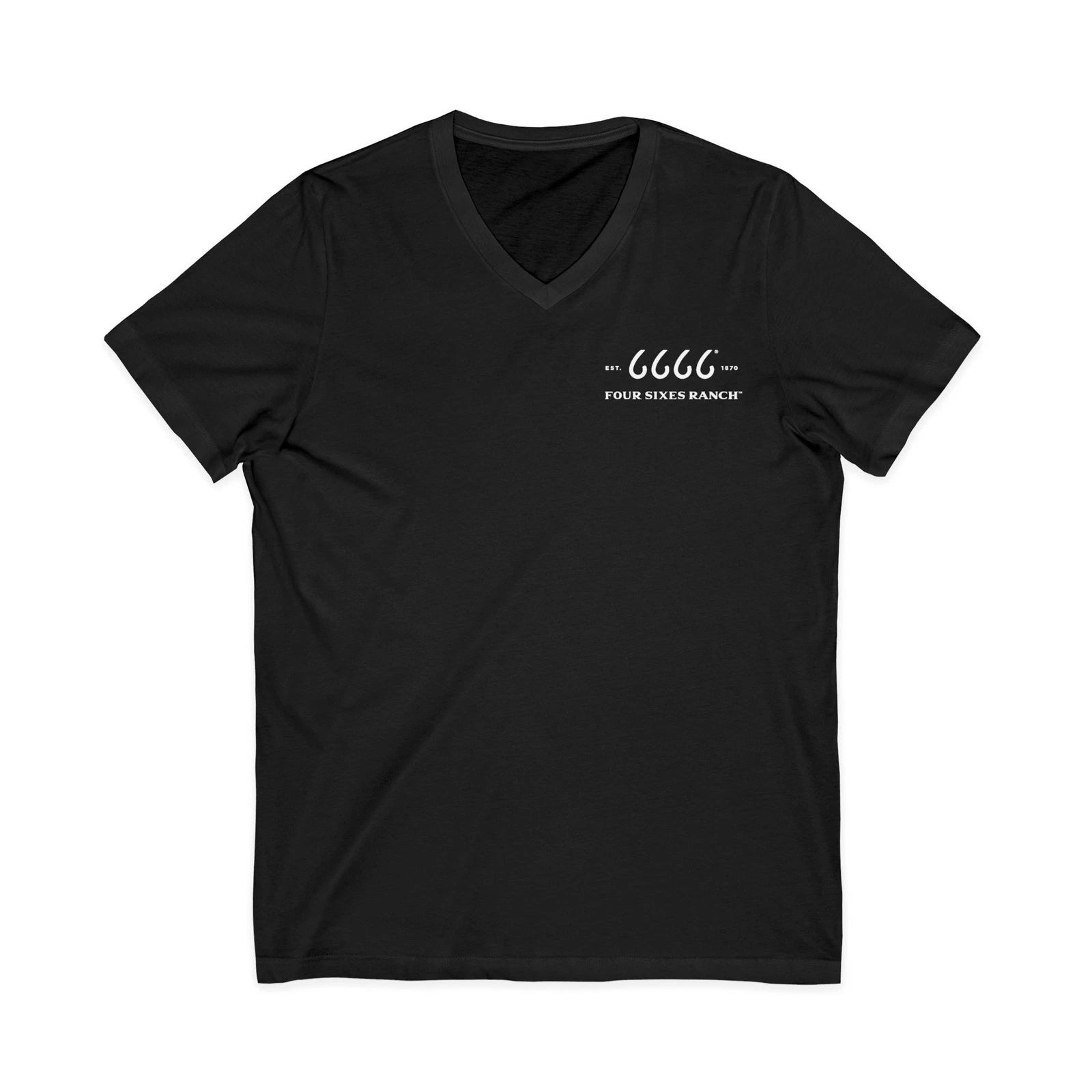 Blank White V-Neck Tee 6666 Ranch