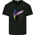 Hummingbird Watercolour Bird Mens V-Neck Cotton T-Shirt