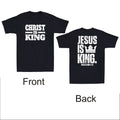 Christ Is King Jesus Is King Christian Bible Faith Front&Back Retro Mens T-Shirt