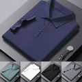 Men's Turn Down Collar Short Sleeve Tee Korean Style Solid Color Streetwear