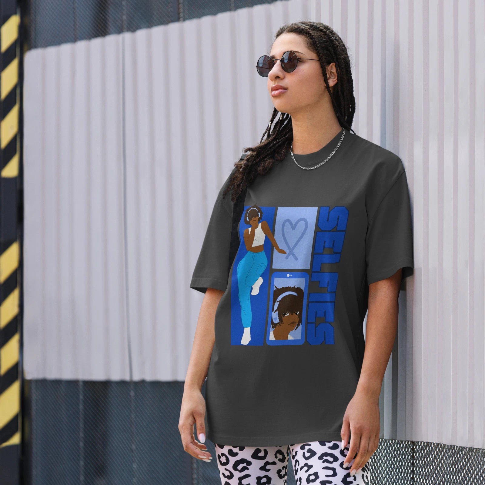 cute character design Oversized faded t-shirt copy