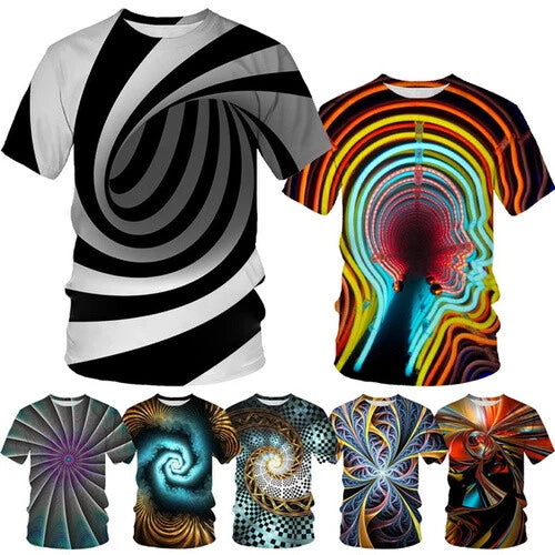 Dizzy Hypnotic Streetwear 3D womens/mens Short Sleeve T-Shirt Casual Tops Tee