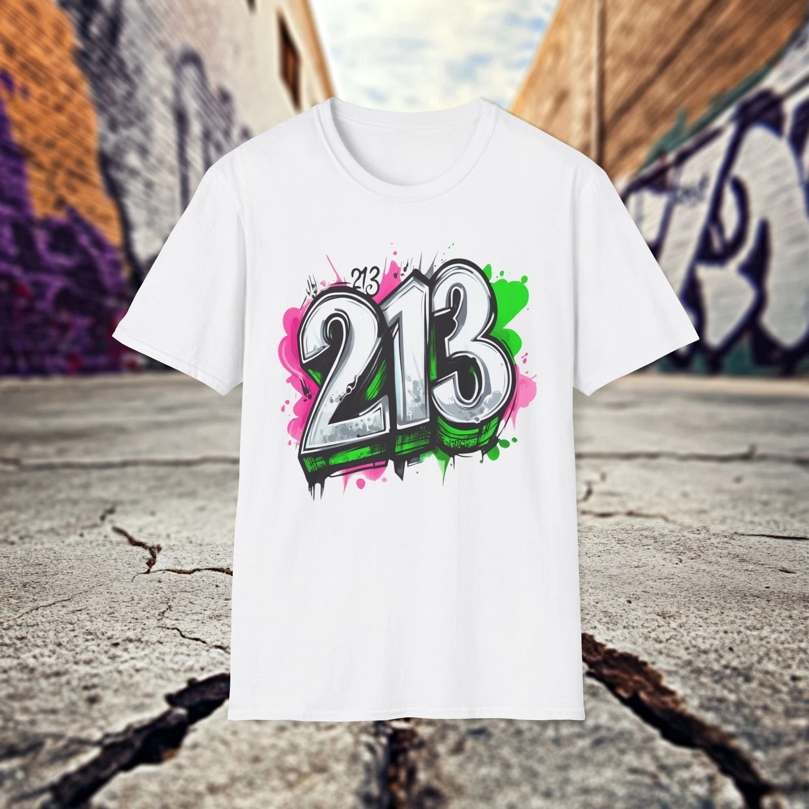 LA, Urban Graffiti Style T-Shirt, 213 Graphic Tee, Streetwear Fashion