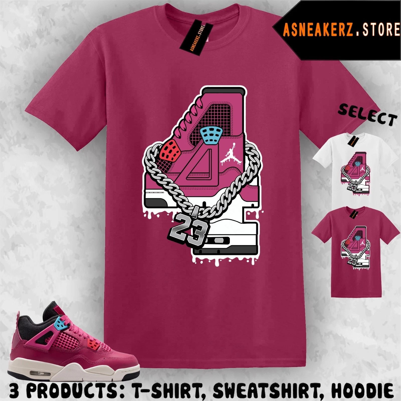 Shirt Matching AJ 4 She's A Star GS 2026 Match Sneaker Retro Number 4s T-Shirt