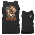 Vintage American Bombshell Pinup Girl Military American Flag Tank Top