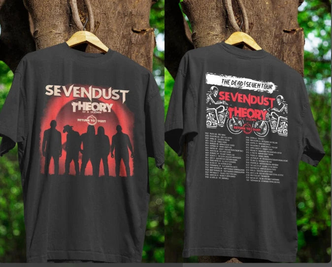 Sevendust The Dead Seven Tour 2026 T-Shirt, Vintage Metal Band Tee, Double Sided