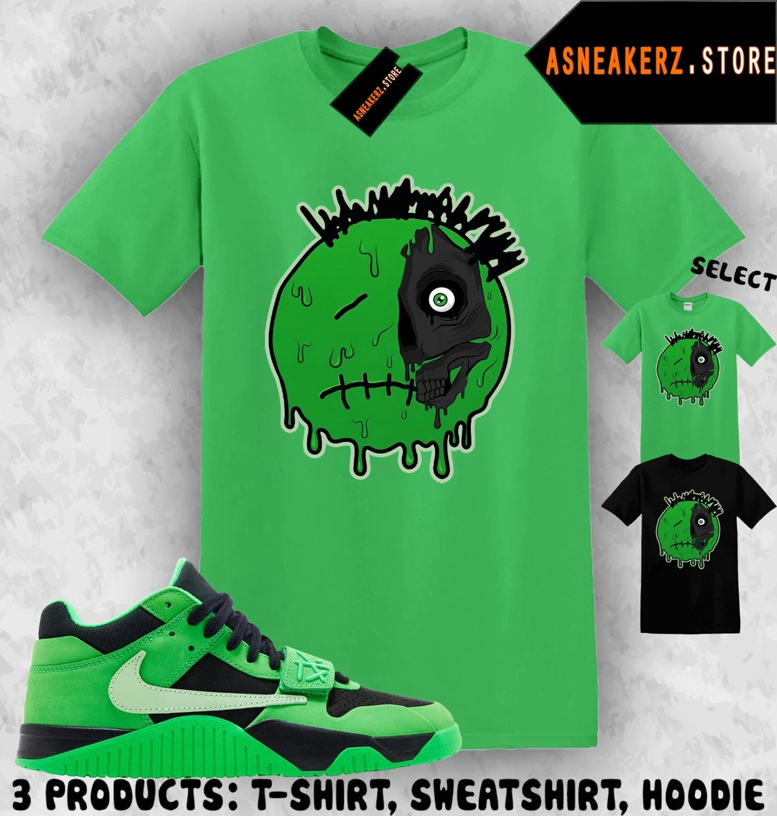 Shirt Matching Travis Scott Jumpman Jack Green Spark Match Sneaker Dead Inside