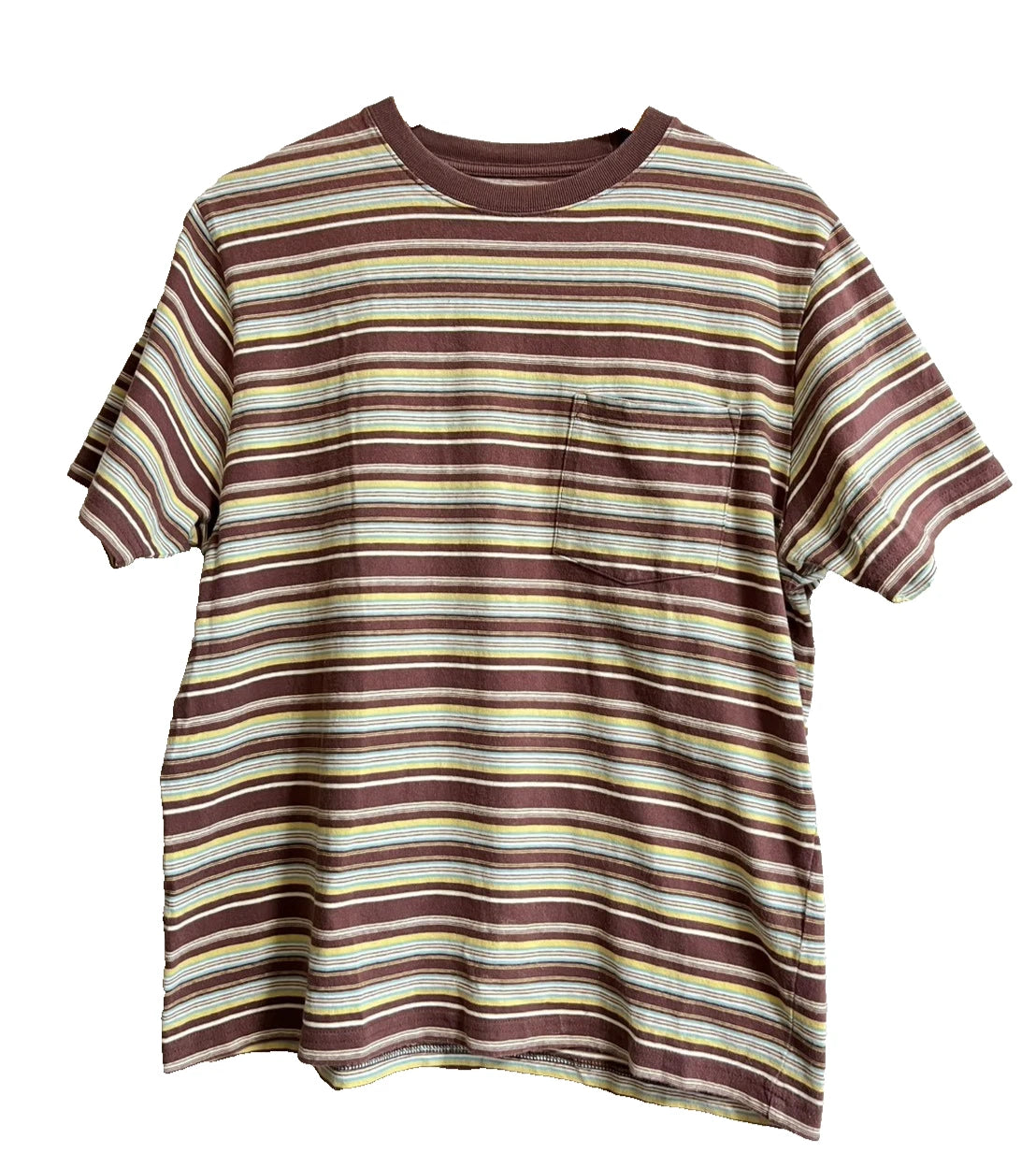 Beams Plus Minimal Border Pocket T-Shirt Size S Brown Japan Brand Used Casual