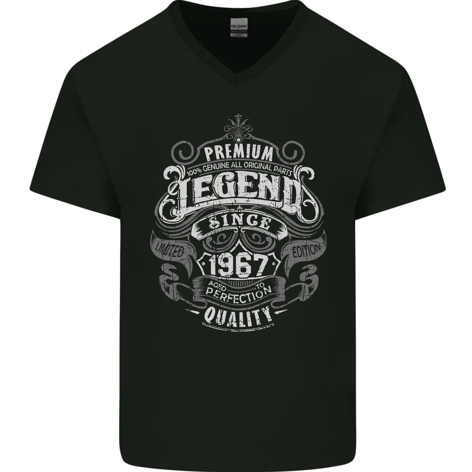 Premium Legend 59th Birthday 1967 Mens V-Neck Cotton T-Shirt