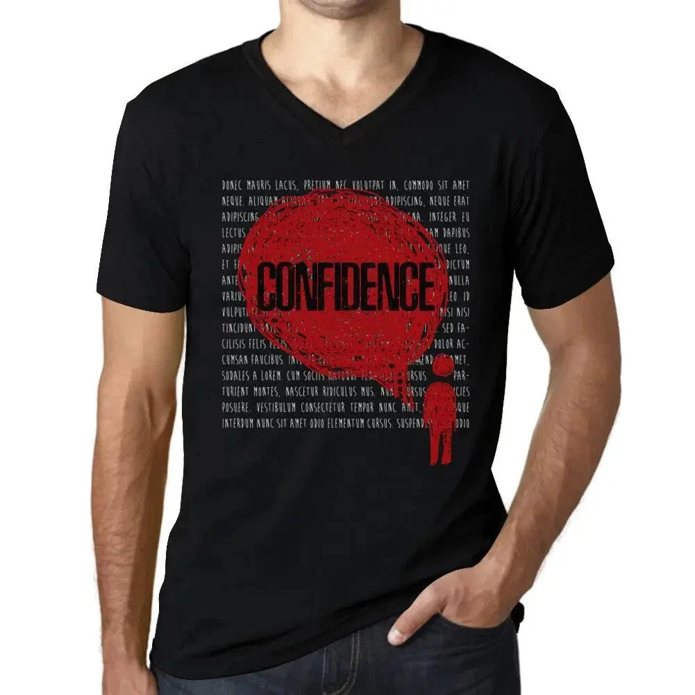 Men's Graphic T-Shirt V Neck Thoughts Confidence Eco-Friendly Limited Edition