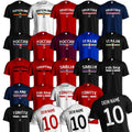 Personalised Football T-Shirt Custom Text Name Number Jersey Mens Womens World Cup
