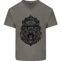 Mandala Art Ape Mens V-Neck Cotton T-Shirt