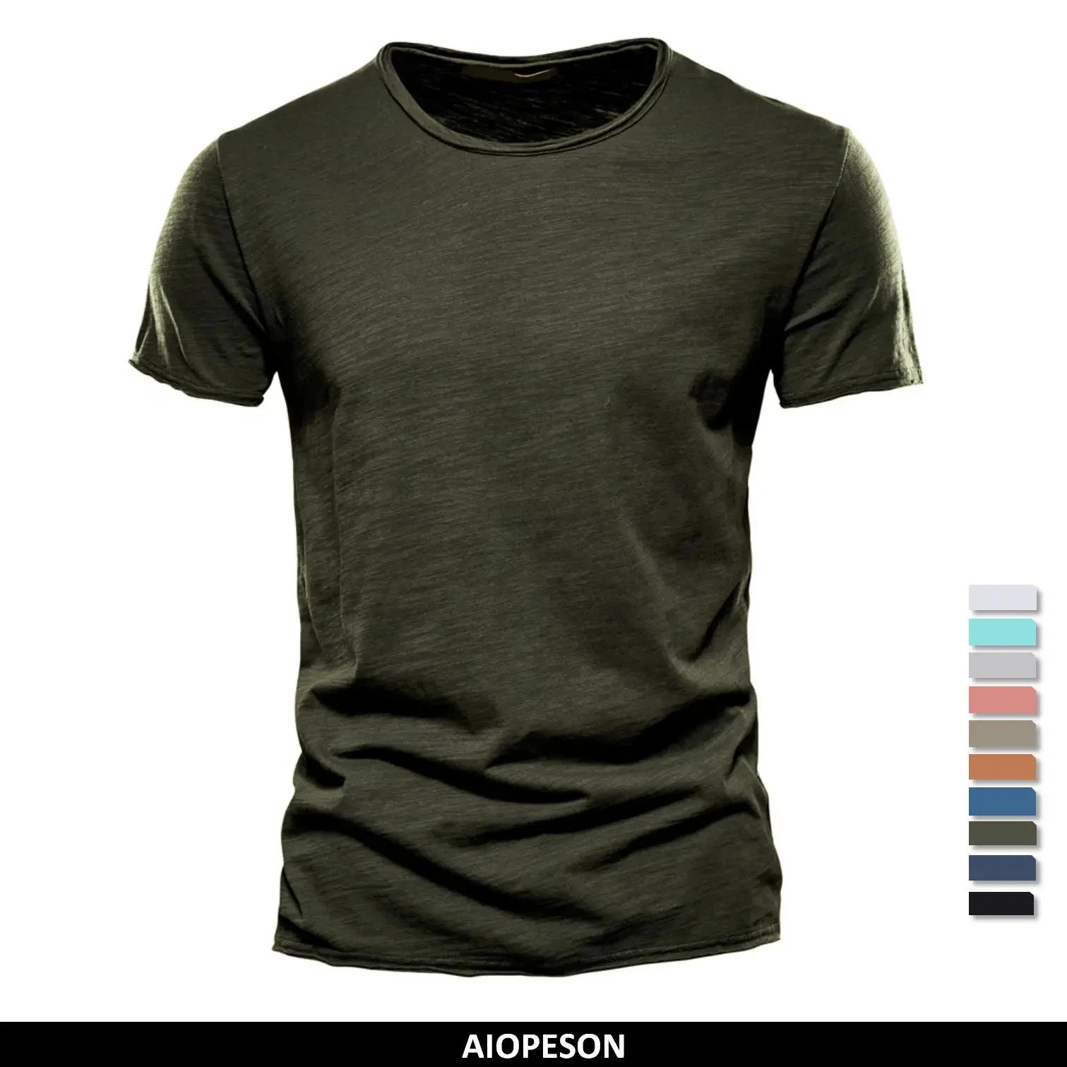 Men Cotton T Shirt Short Sleeve O Neck Casual Soft Summer Lightweight Simple